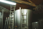 Steel tanks in the bodega cellar