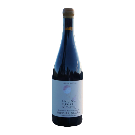 Cardenal Rodrigo de Castro Barrica 12 Meses, chestnut barrel aged Mencia bottle