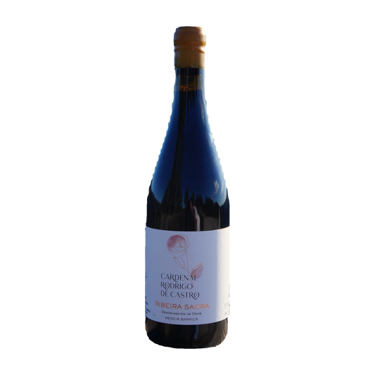 Cardenal Rodrigo de Castro Barrica 7 Meses, chestnut barrel aged Mencía bottle