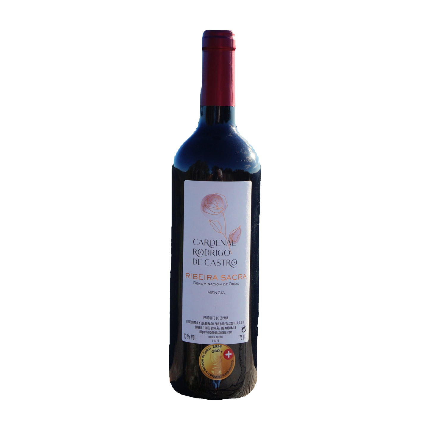 Cardenal Rodrigo de Castro Tinto 2022, Ribeira Sacra Mencía red wine bottle