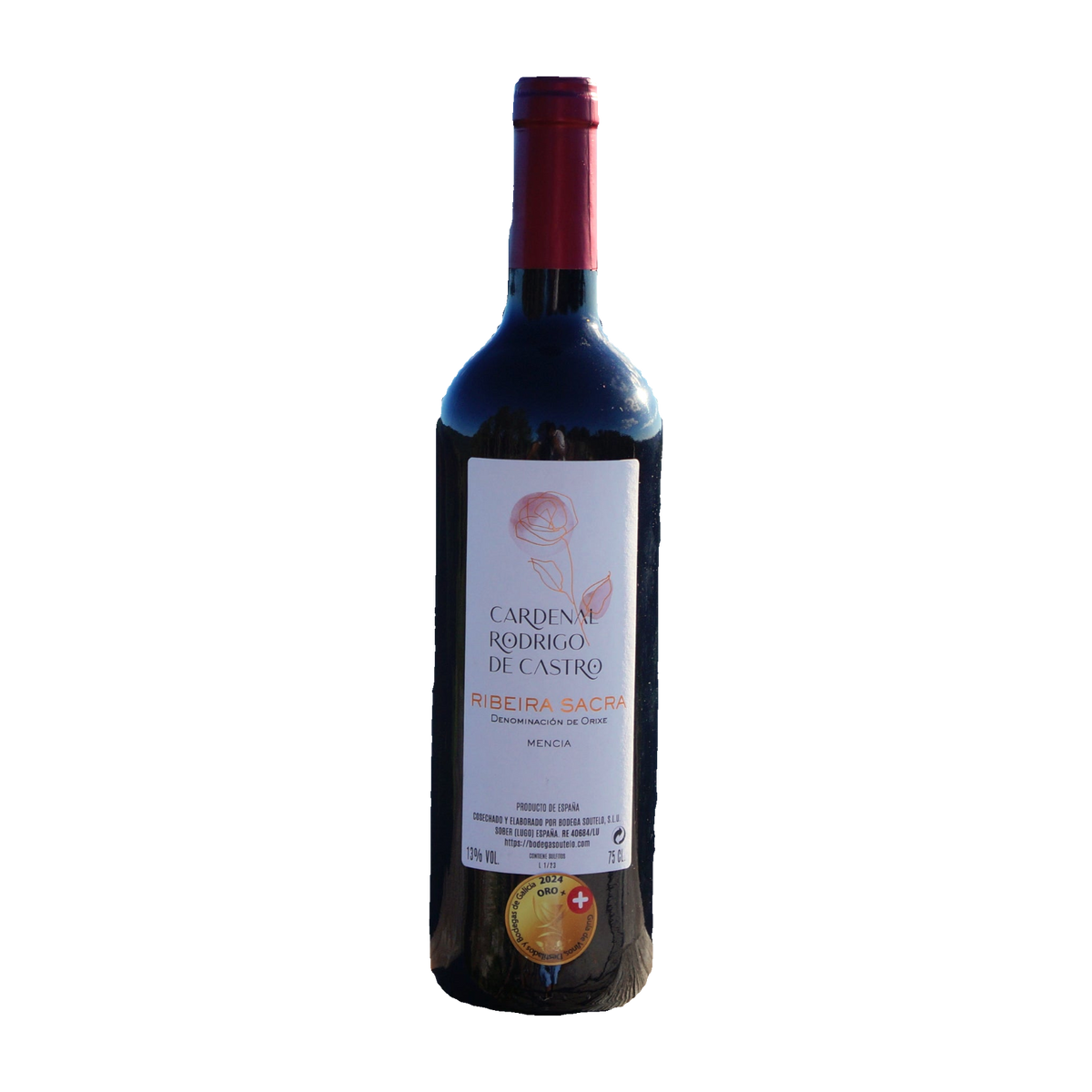 Cardenal Rodrigo de Castro Tinto 2022, Ribeira Sacra Mencía red wine bottle